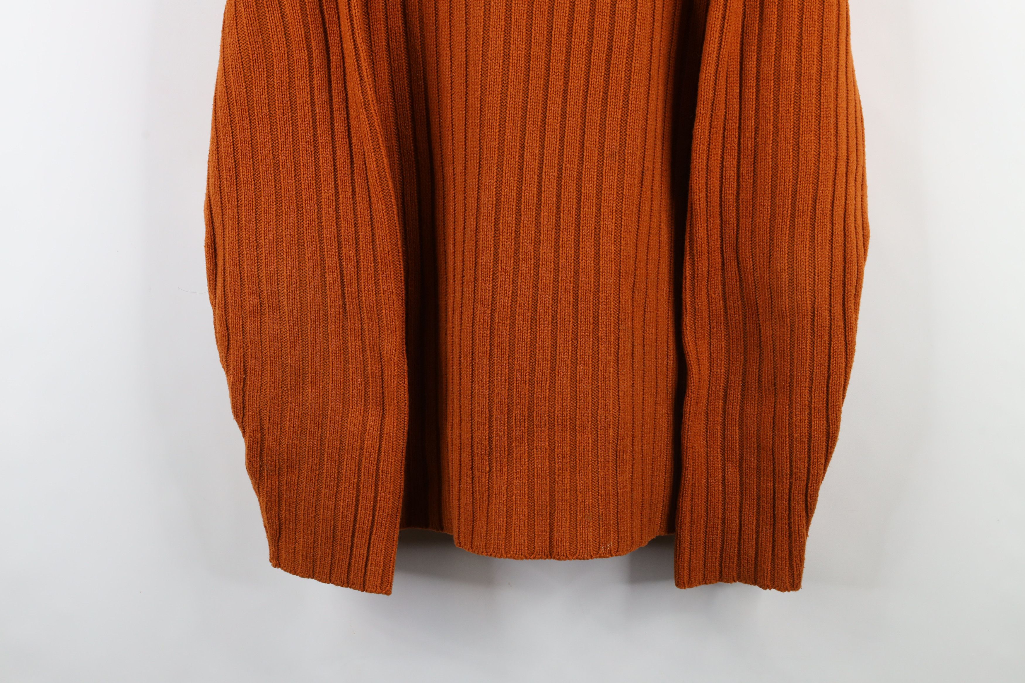 Vintage Vintage 90s Streetwear Ribbed Knit Crewneck Sweater Orange Size US L / EU 52-54 / 3 - 3 Thumbnail