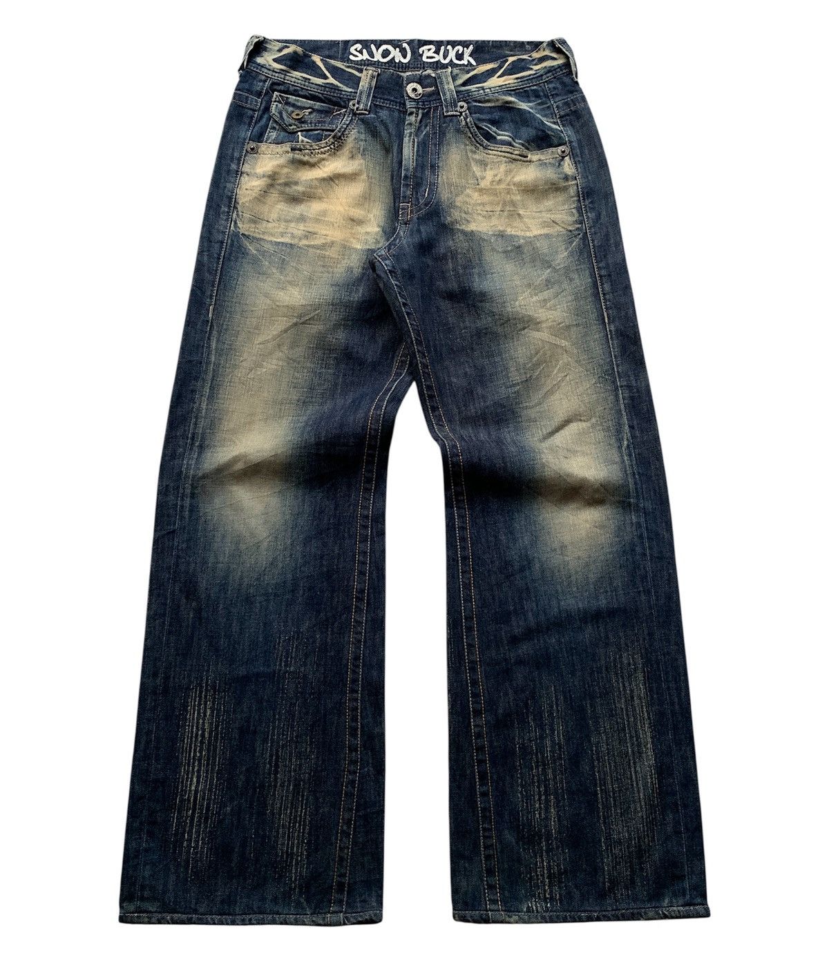 Japanese Brand Buckaroo Snow Buck Baggy Faded Flare Denim Pants Size US 34 / EU 50 - 1 Thumbnail