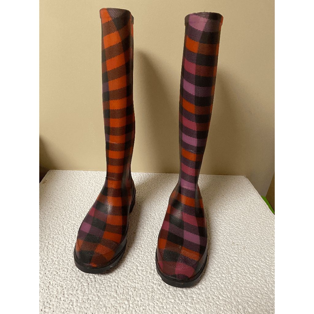 Other Dirty Laundry Tall Plaid Rain Boots Multicolor Plaid Sz 7 Size US 7 / IT 37 - 2 Thumbnail