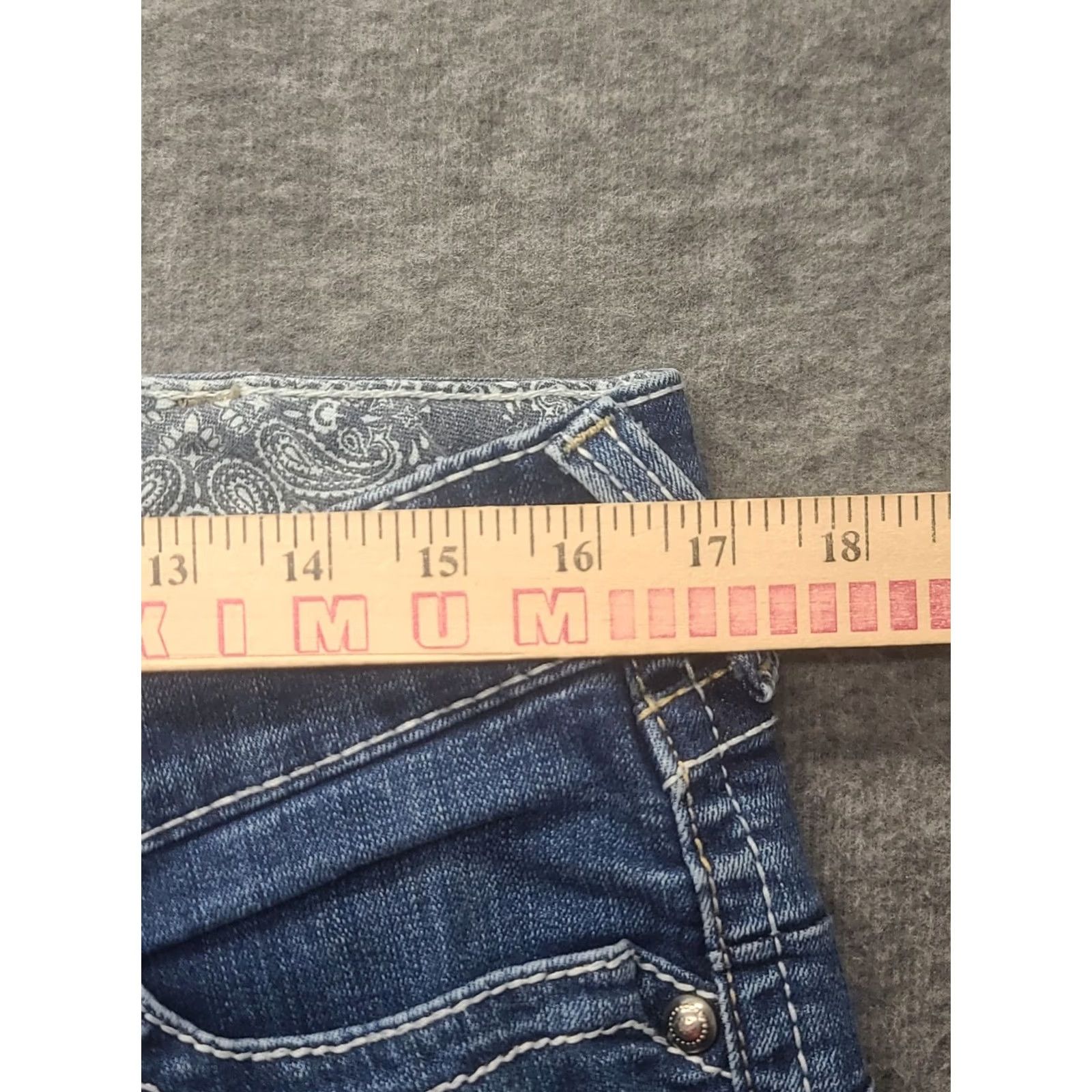 Ariat Ariat REAL Denim Jeans Womens 32x33 Regular Bootcut Stretch Distressed Blue Jeans Regular Fit Cowboy Horse Rodeo Cowgirl Mens Girls Size 24" / US 00 / IT 34 - 3 Thumbnail
