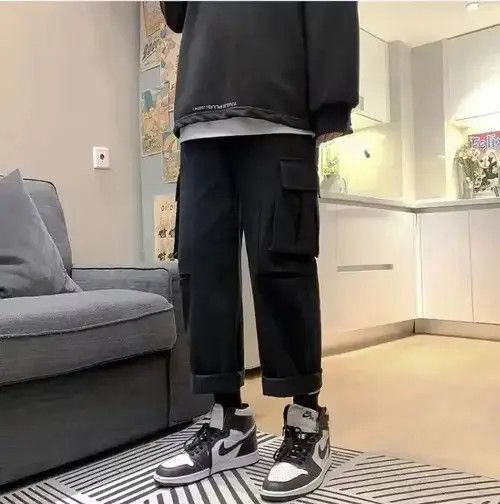 Japanese Brand Cargo Pants Baggy and Cuffed - Korean Style Streetwear Size US 32 / EU 48 - 2 Thumbnail