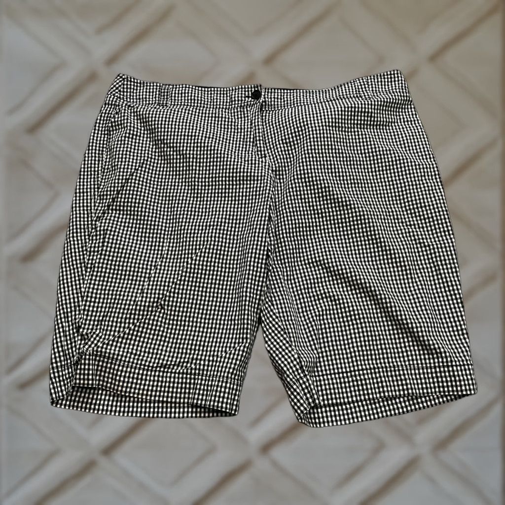 Vintage VINTAGE New York and Company Manhattan Chino Shorts Womens 18 Black White Plaid 12" Insm Size 27" / US 4 / IT 40 - 1 Thumbnail