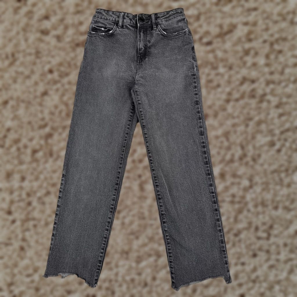 Vintage SO Jeans Women Jeans Black Denim Straight Leg 24x25 Distressed 3 Soft Cotton Casual 90s Cowboy Theme Mens?? Size 26" / US 2 / IT 38 - 1 Thumbnail