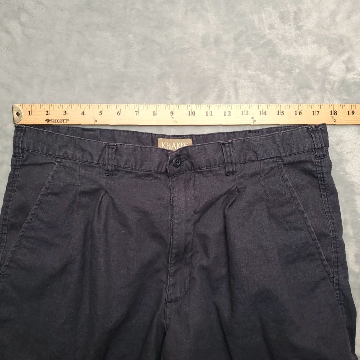 Arrow Arrow Khakis Shorts Mens Blue Linen Blend Pleated Cargo Casual Pocket Front Zip 36 Regular Size US 36 / EU 52 - 6 Thumbnail