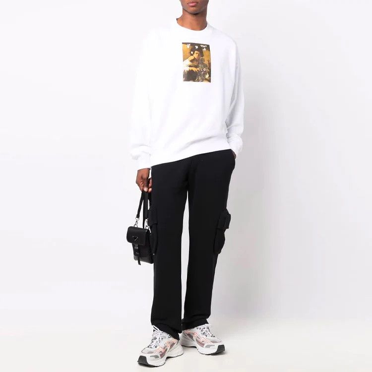 Off-White White Caravaggio Boy Oversized Skate Sweatshirt Size US L / EU 52-54 / 3 - 3 Thumbnail