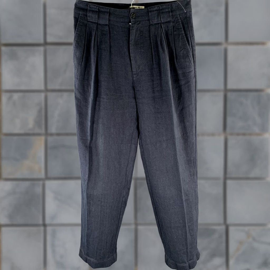 Alex Mill ALEX MILL Pants Size 32 Navy Linen Herringbone Pleated Casual Size US 32 / EU 48 - 1 Thumbnail