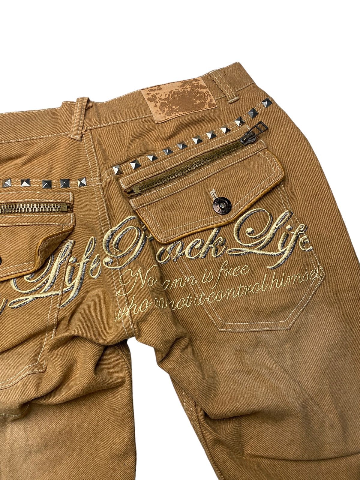 If Six Was Nine × Japanese Brand × Le Grande Bleu (L.G.B.) 2000's Gladiate Flared Poem Wings Seawashed Pants Size US 35 - 4 Thumbnail