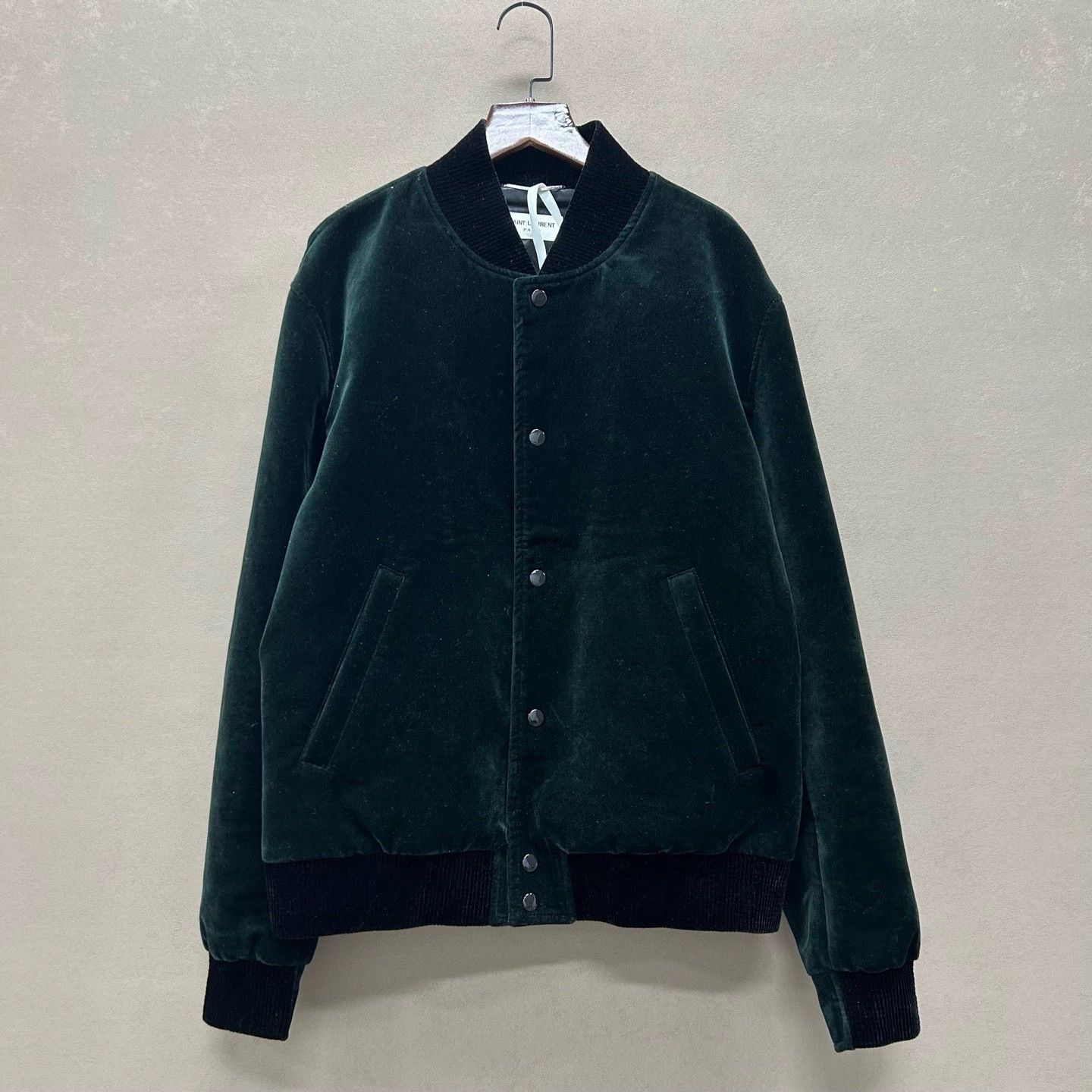 Saint Laurent Paris saint laurent green cotton baseball collar jacket Size US L / EU 52-54 / 3 - 1 Thumbnail