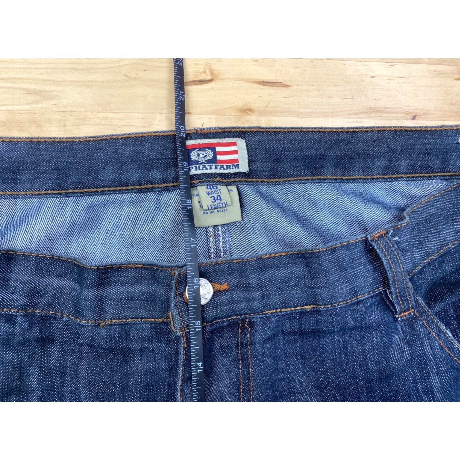 Phat Farm Phat Farm Jeans Mens 46x32 Denim Blue Baggy Loose Straight 90s Casual Mens Size US 30 / EU 46 - 4 Thumbnail