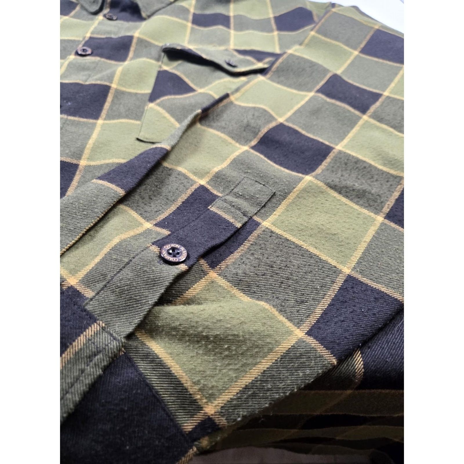 Vintage Dixxon The .223 Flannel Shirt Mens 4XL Green Black Plaid Long Sleeve Button-Up | Polyester | Button Closure | Pockets | 2 Chest Pockets | Mens Size US XXL / EU 58 / 5 - 5 Thumbnail