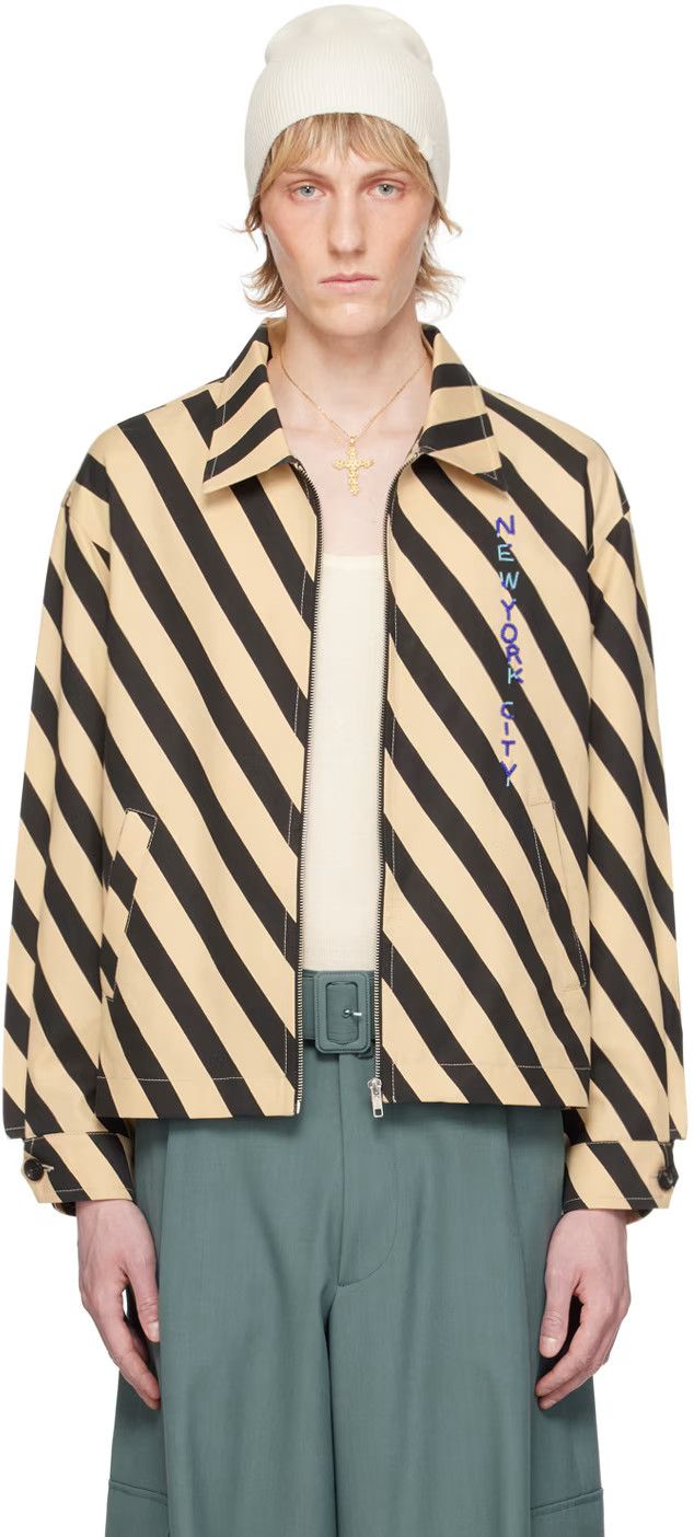 Bode 1495USD Blue White House Steps Reversible Quilted Jacket Size US XL / EU 56 / 4 - 1 Thumbnail