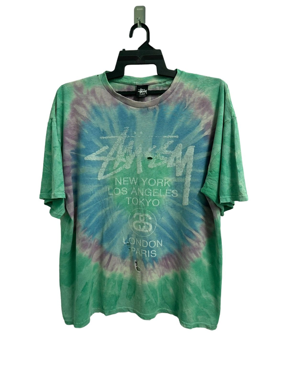 Stussy Vintage Trashed Stussy Tye Dye Size US XL / EU 56 / 4 - 1 Thumbnail