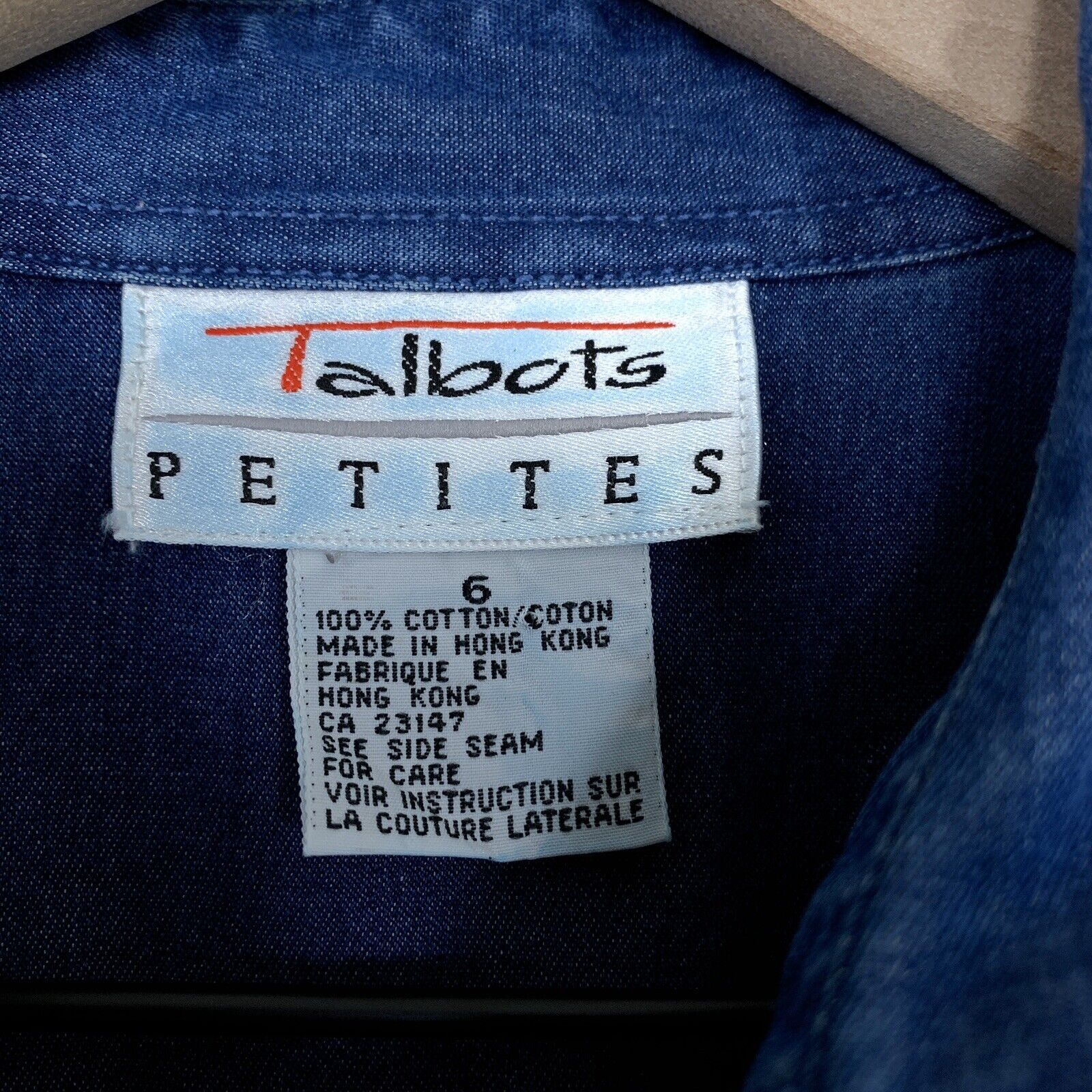 Other Talbots Chambray Midi Shirt Dress Blue Cottagecore VTG 90 6P Size M / US 6-8 / IT 42-44 - 10 Thumbnail