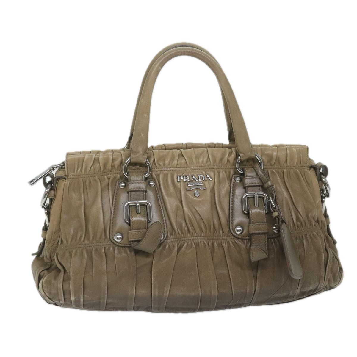 image of Prada Hand Bag Leather Brown Auth Ar10960B, Women's