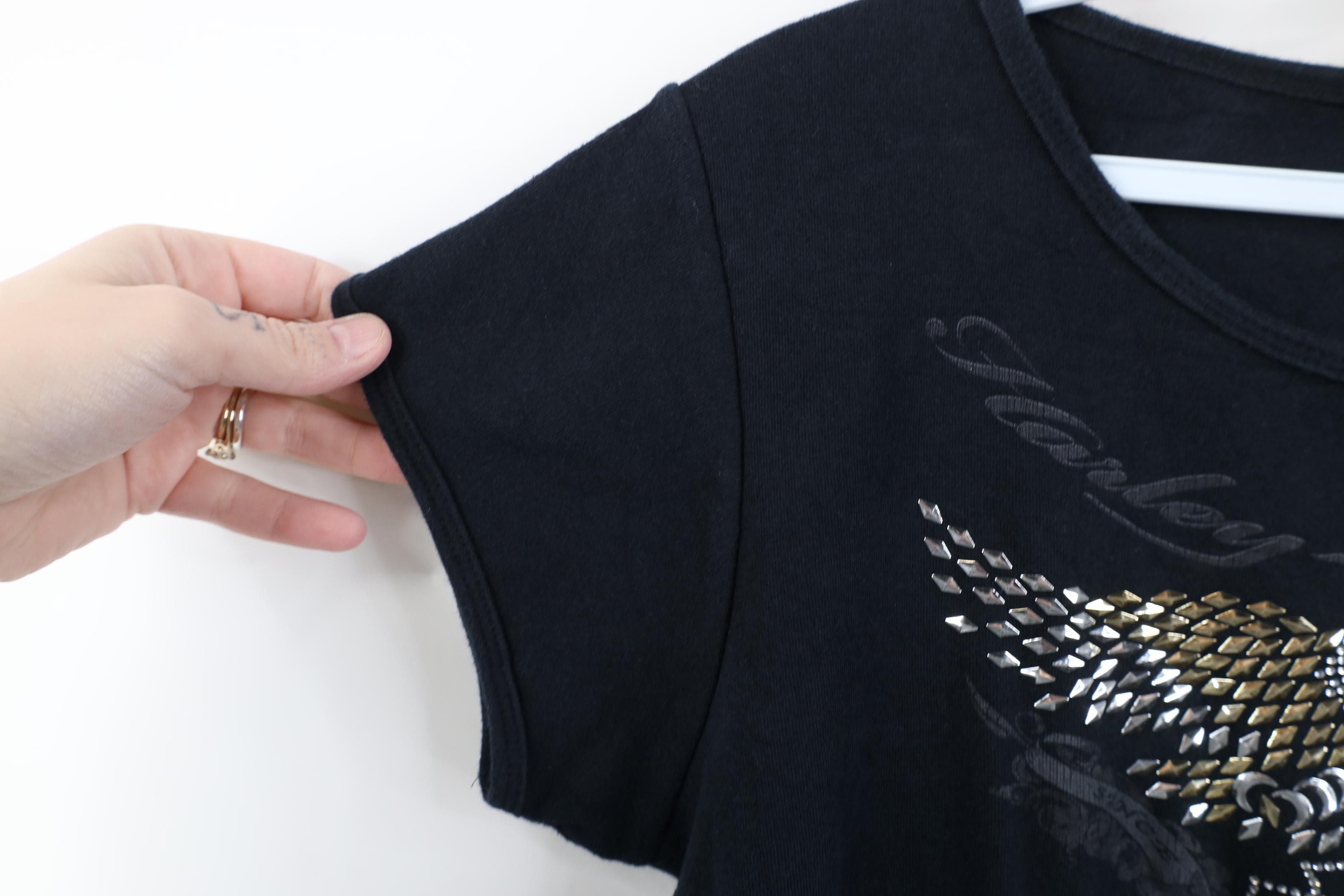 Harley Davidson Vintage Y2K 2002 Harley Davidson Sequined Eagle T-Shirt Size L / US 10 / IT 46 - 6 Thumbnail