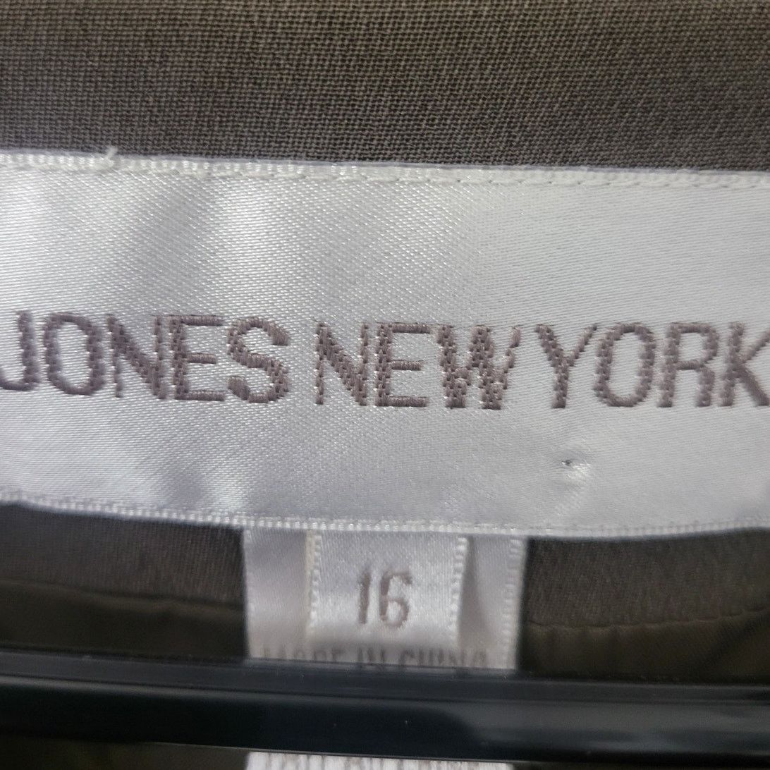 Jones New York Jones New York Army Green Silk Blazer & Skirt Set - Size 16 Size 38" / US 16 / IT 52 - 5 Thumbnail