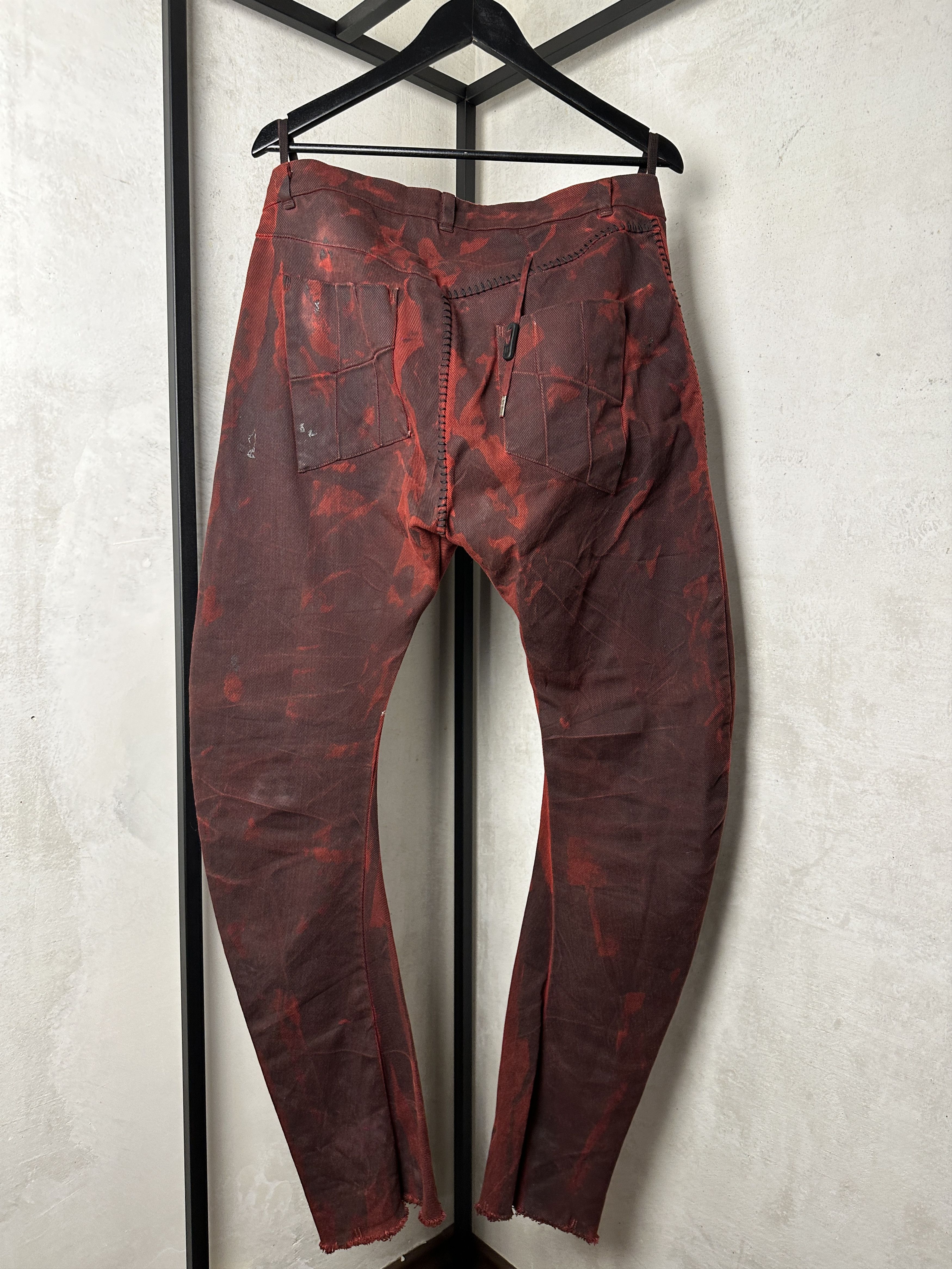 Boris Bidjan Saberi BBS P13 Handsewn Blood Denim Pants Size US 36 / EU 52 - 16 Thumbnail