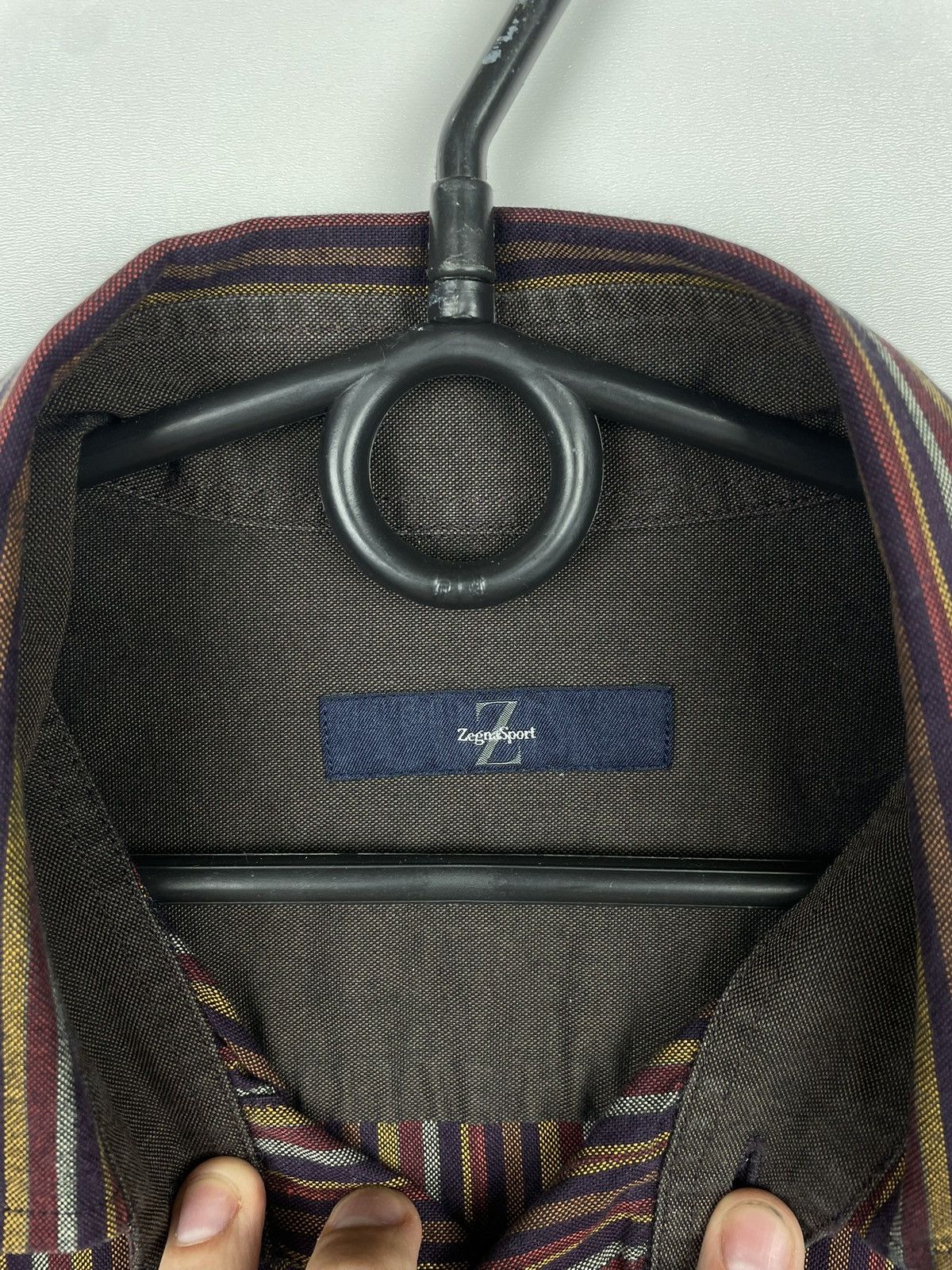 Z Zegna ItaErmenegildo Zegna Sport Striped Button Up Red Size L Size US L / EU 52-54 / 3 - 2 Thumbnail