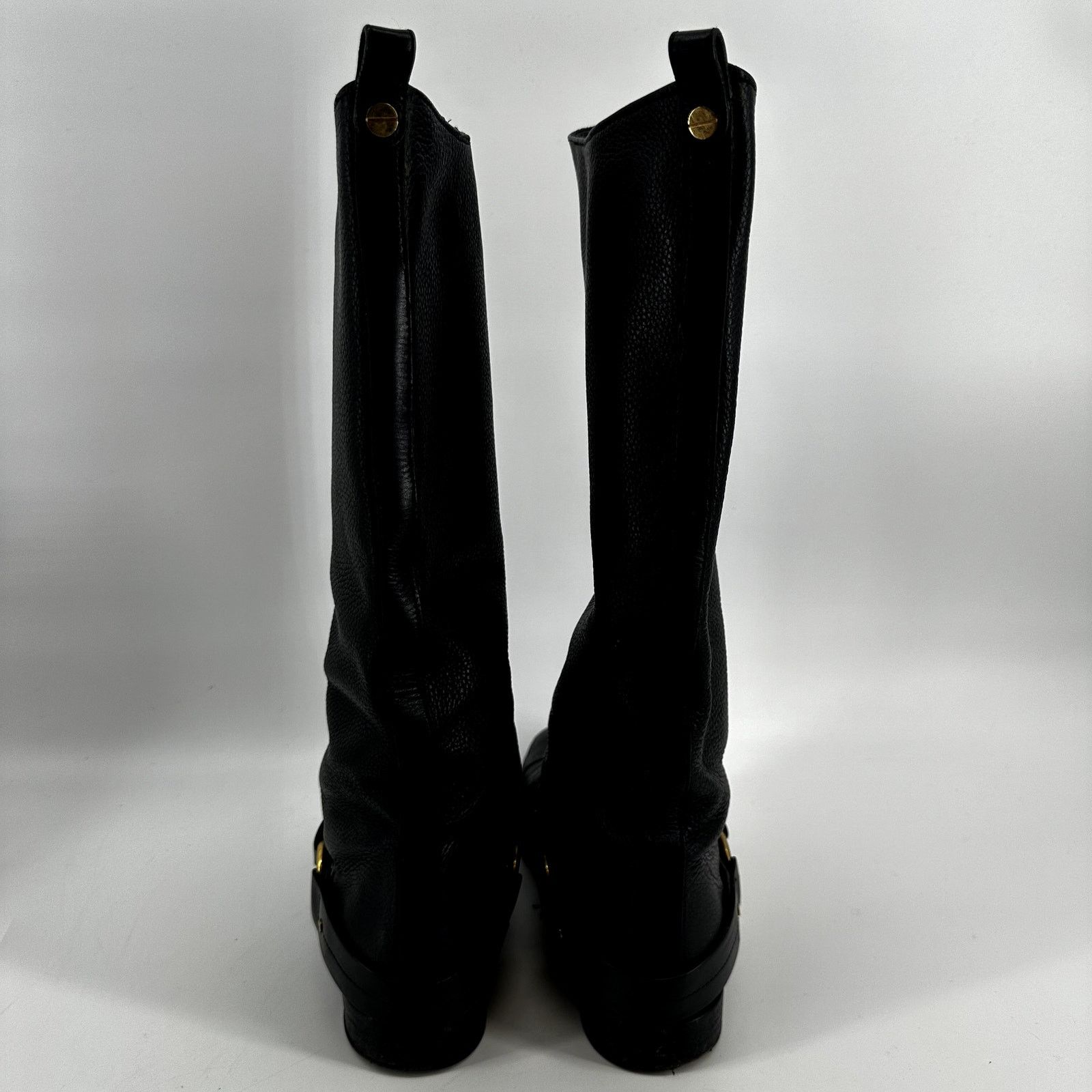 Chloe Chloé Pebbled Leather Riding Boots Harness Strap Black 7 Size US 7 / IT 37 - 5 Thumbnail