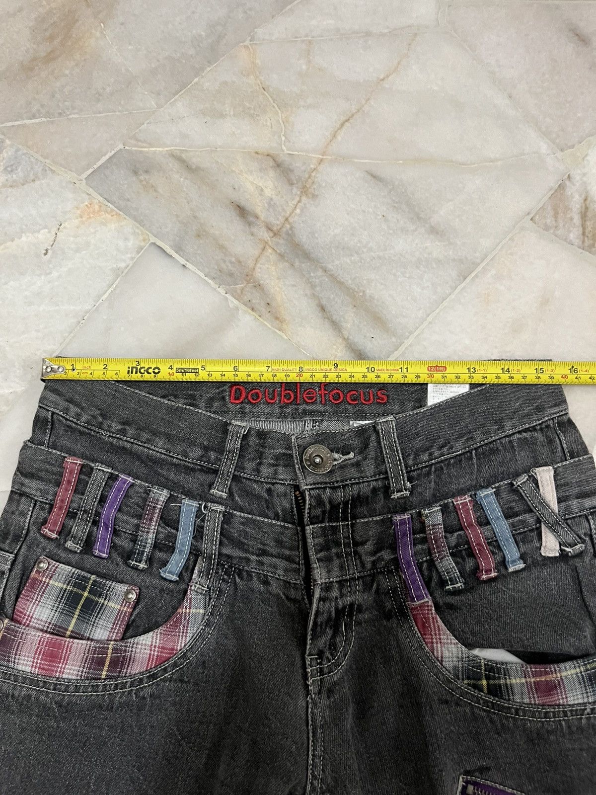 Japanese Brand Doublefocus Doublewaist Jeans Size US 31 - 13 Thumbnail