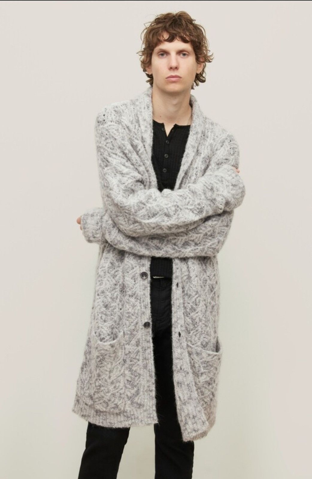 John Varvatos Audubon Shawl Collar Longline Cardigan medium Size US M / EU 48-50 / 2 - 1 Thumbnail