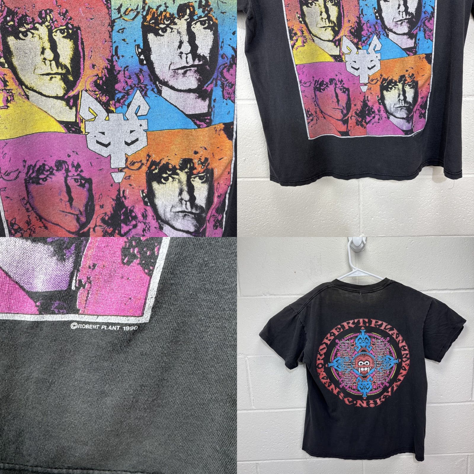Ford VINTAGE Spring Ford 1990s Band T-Shirt Mens Medium Black 90s Music Tour Led Zeppelin Nirvana Robert Plant Size US M / EU 48-50 / 2 - 8 Thumbnail