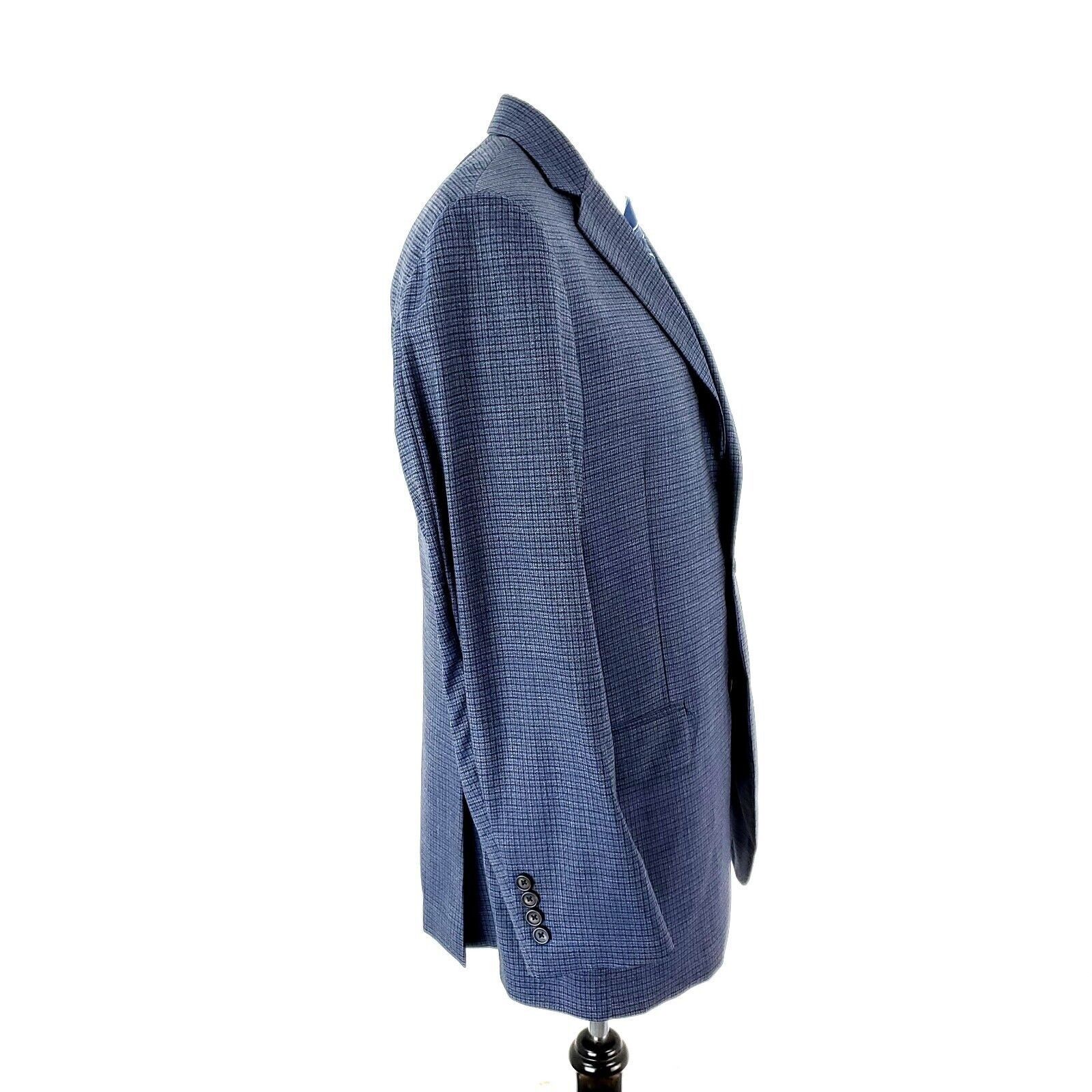 Hart Schaffner Marx Hart Schaffner Marx Wool 2 Button Blazer 40R Blue Check Mini Size 40R - 6 Thumbnail