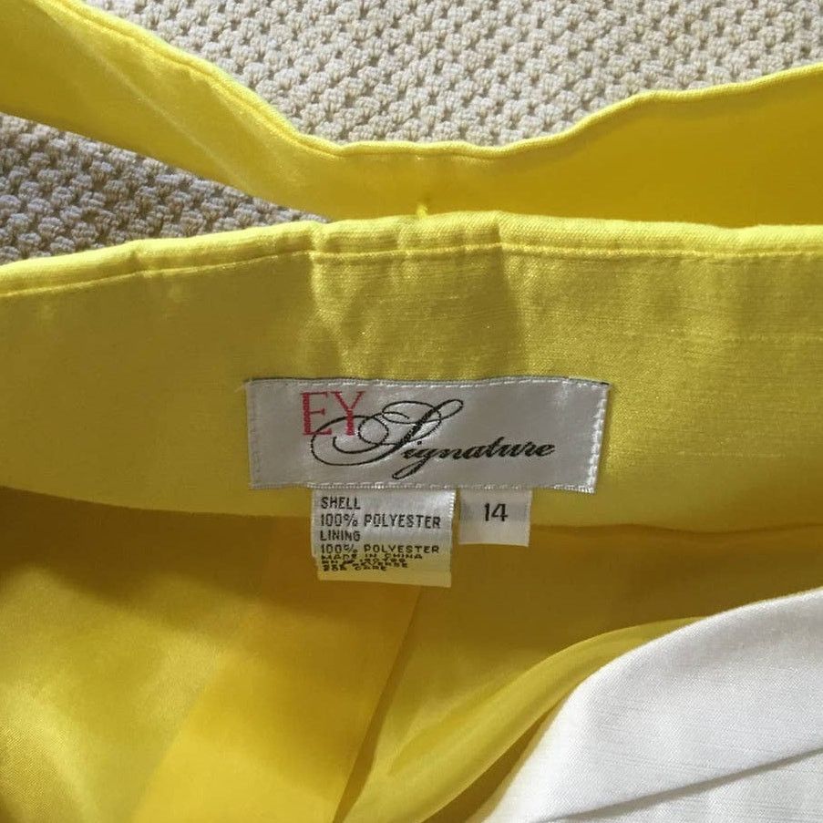 Other E Y Signature Especially Yours 14 Women’s Yellow Skirt Suit Size XL / US 12-14 / IT 48-50 - 6 Thumbnail
