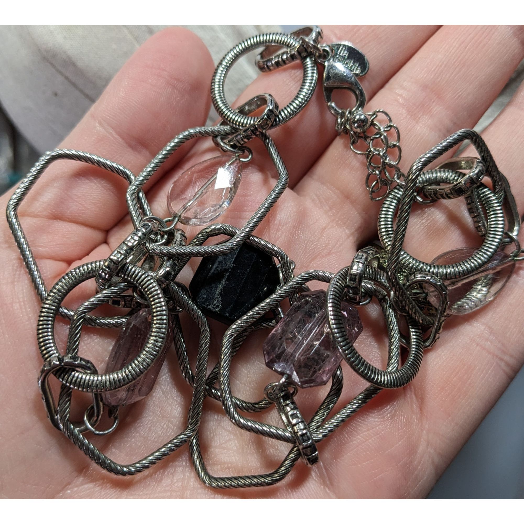 Other Lia Sophia Vault Black And Lavender Gemmed Chain Necklace Size ONE SIZE - 3 Thumbnail