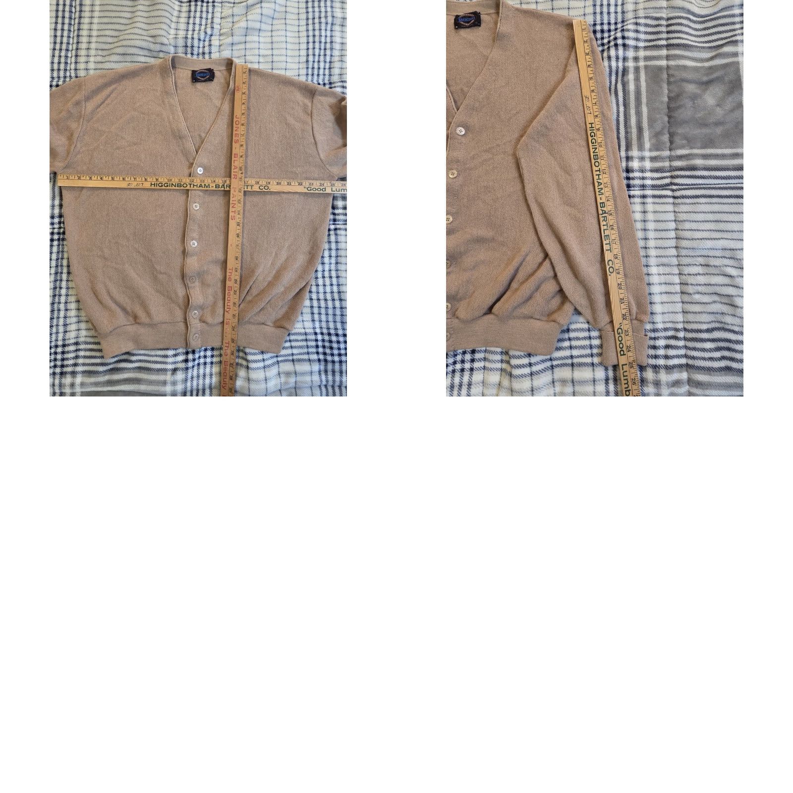 Jantzen VINTAGE Jantzen Cardigan Sweater Mens XL Beige Spun Pak Orlon Acrylic V-Neck Button Knit Long Sleeve Size US XL / EU 56 / 4 - 8 Thumbnail