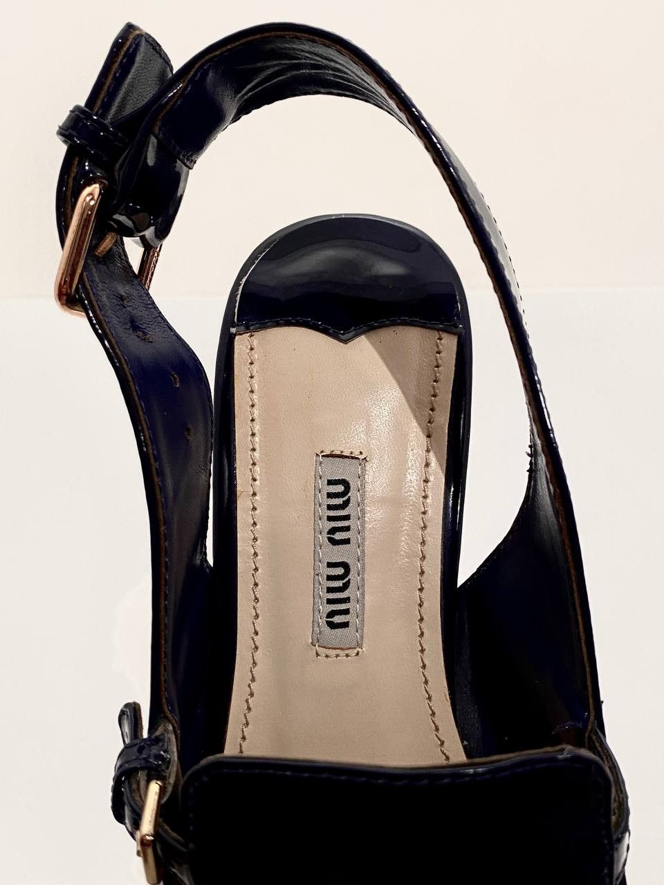 Miu Miu Miu Miu x Prada Patent Leather Point Toe Buckle Chunky Heels Size US 7 / IT 37 - 8 Thumbnail