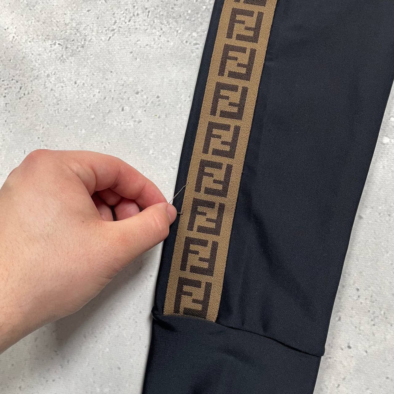 Fendi Fendi Kids Trim Leggings Logo Stripe Black 12+ Adult XS/S Size 26" / US 2 / IT 38 - 6 Thumbnail