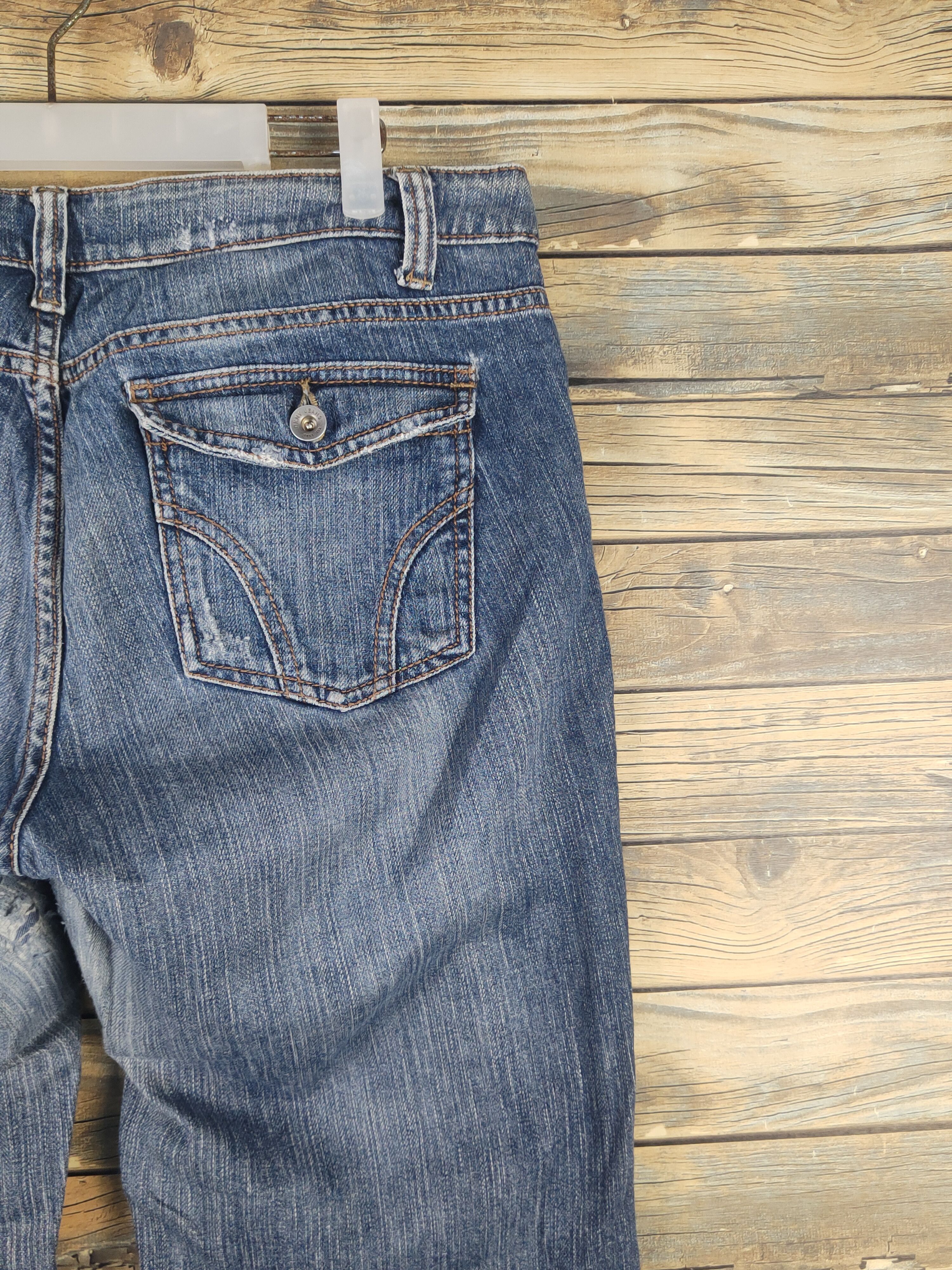 DKNY × Vintage DKNY Blue Distressed Ripped denim Jeans #W1616 Size 35" - 11 Thumbnail