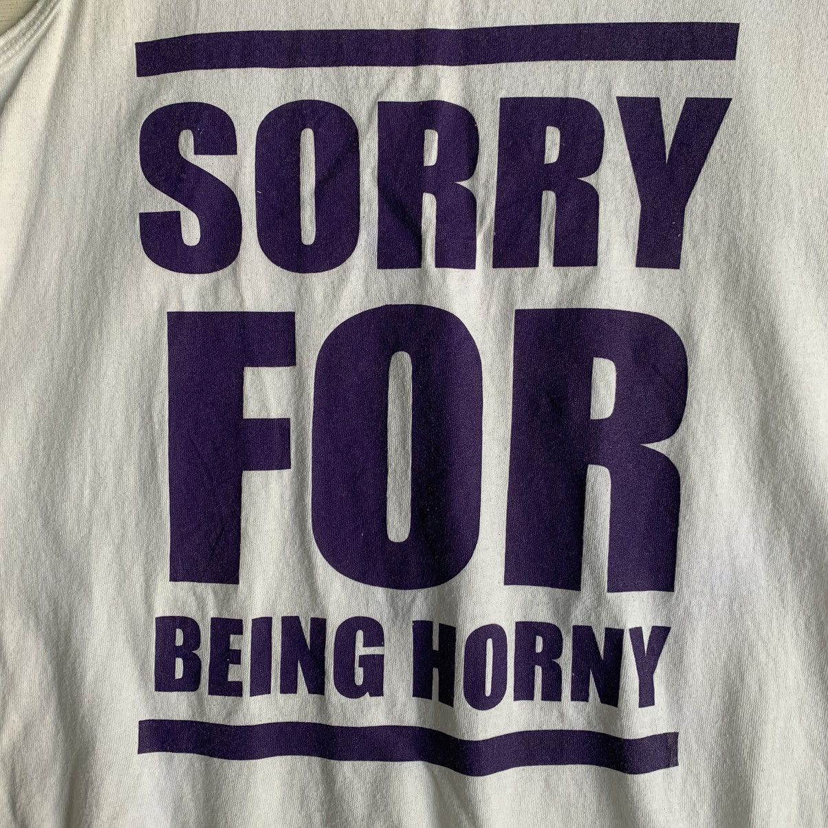 Anvil Rare Vintage Sorry For Being Horny Quote Tank Top Size US M / EU 48-50 / 2 - 3 Thumbnail