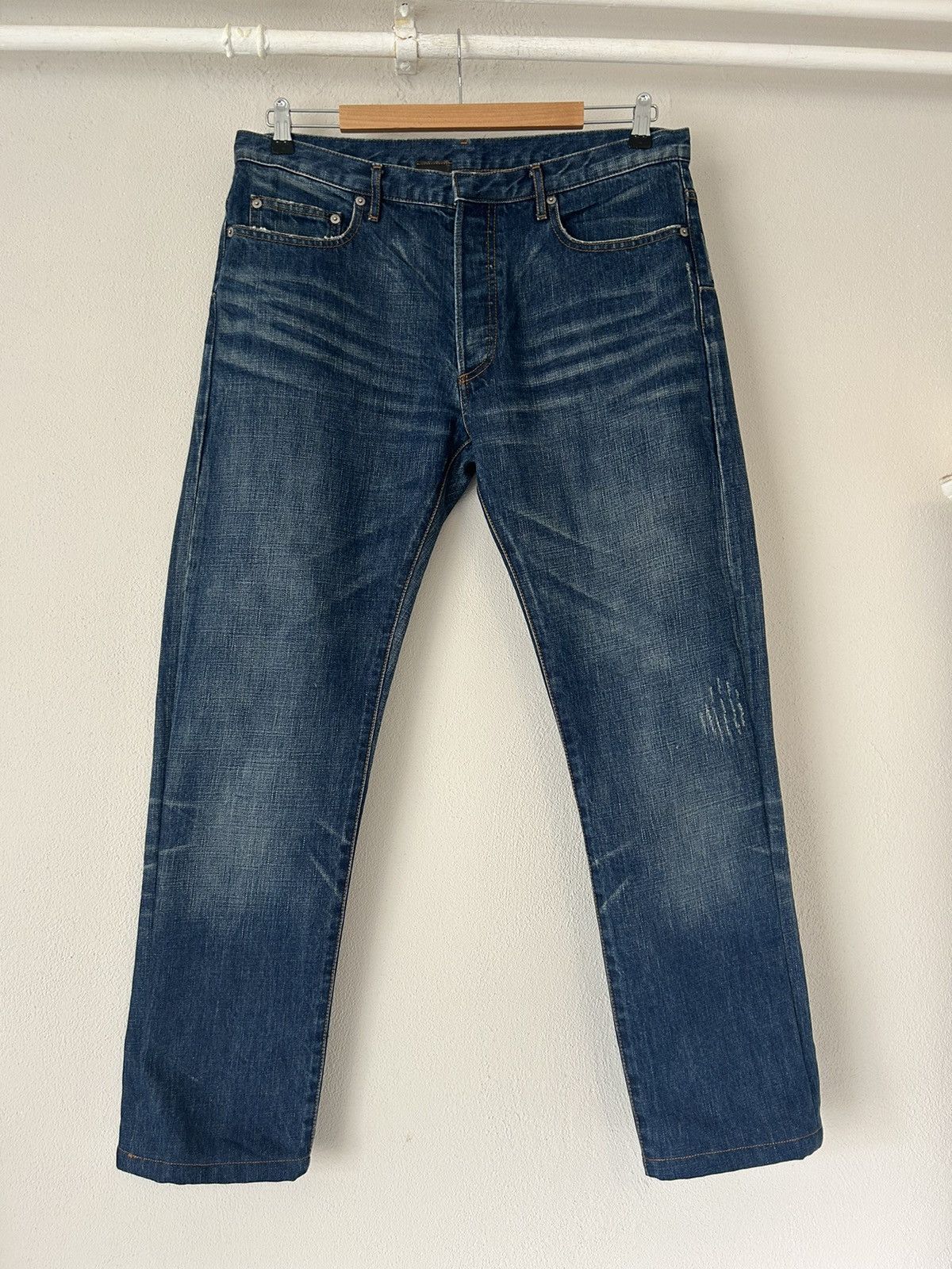 Image of Dior Homme Clawmark Denim Jeans in Blue, Men's (Size 33)