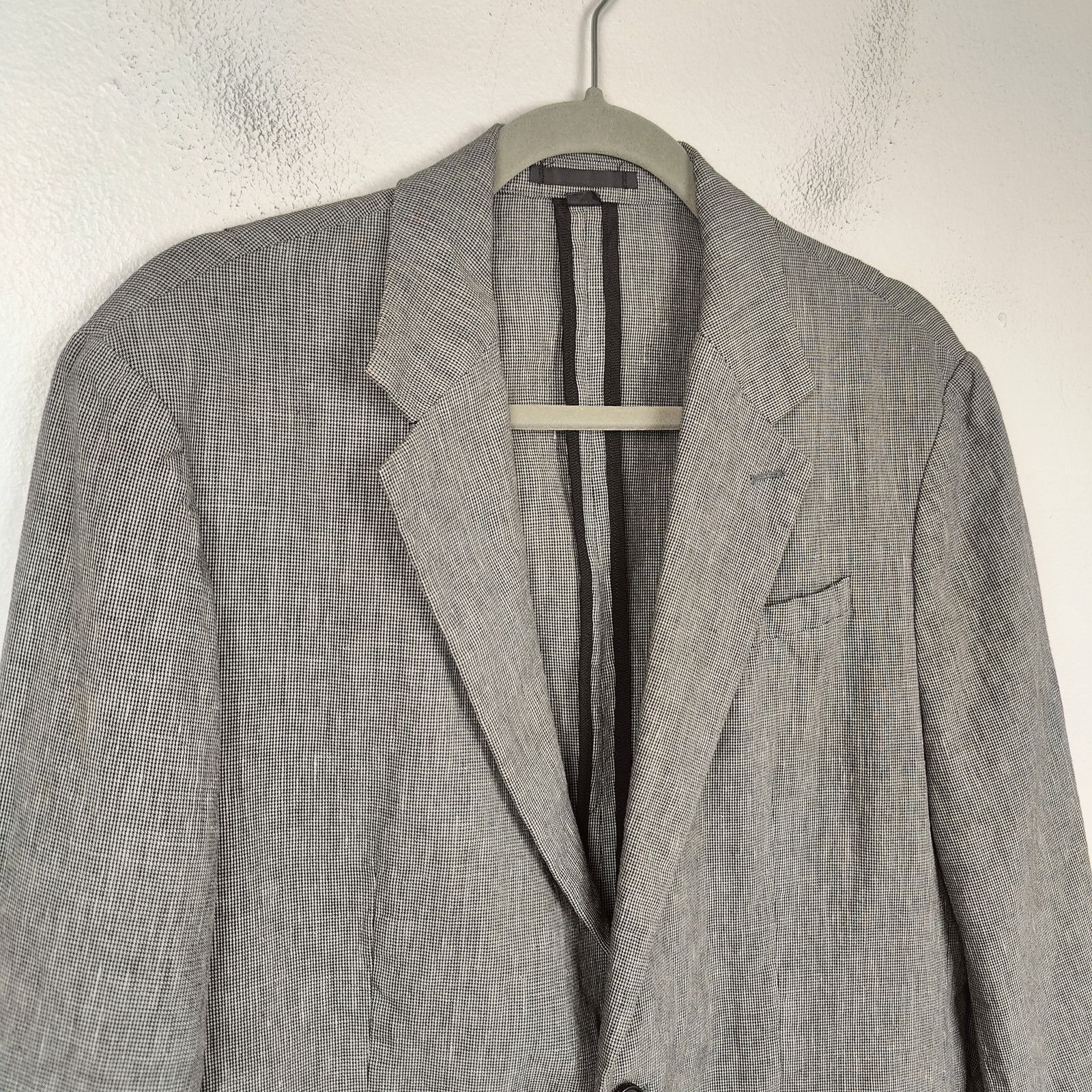 Allsaints AllSaints Chiltern Blazer Men 38 Gray Mini Houndstooth Size 38R - 2 Thumbnail