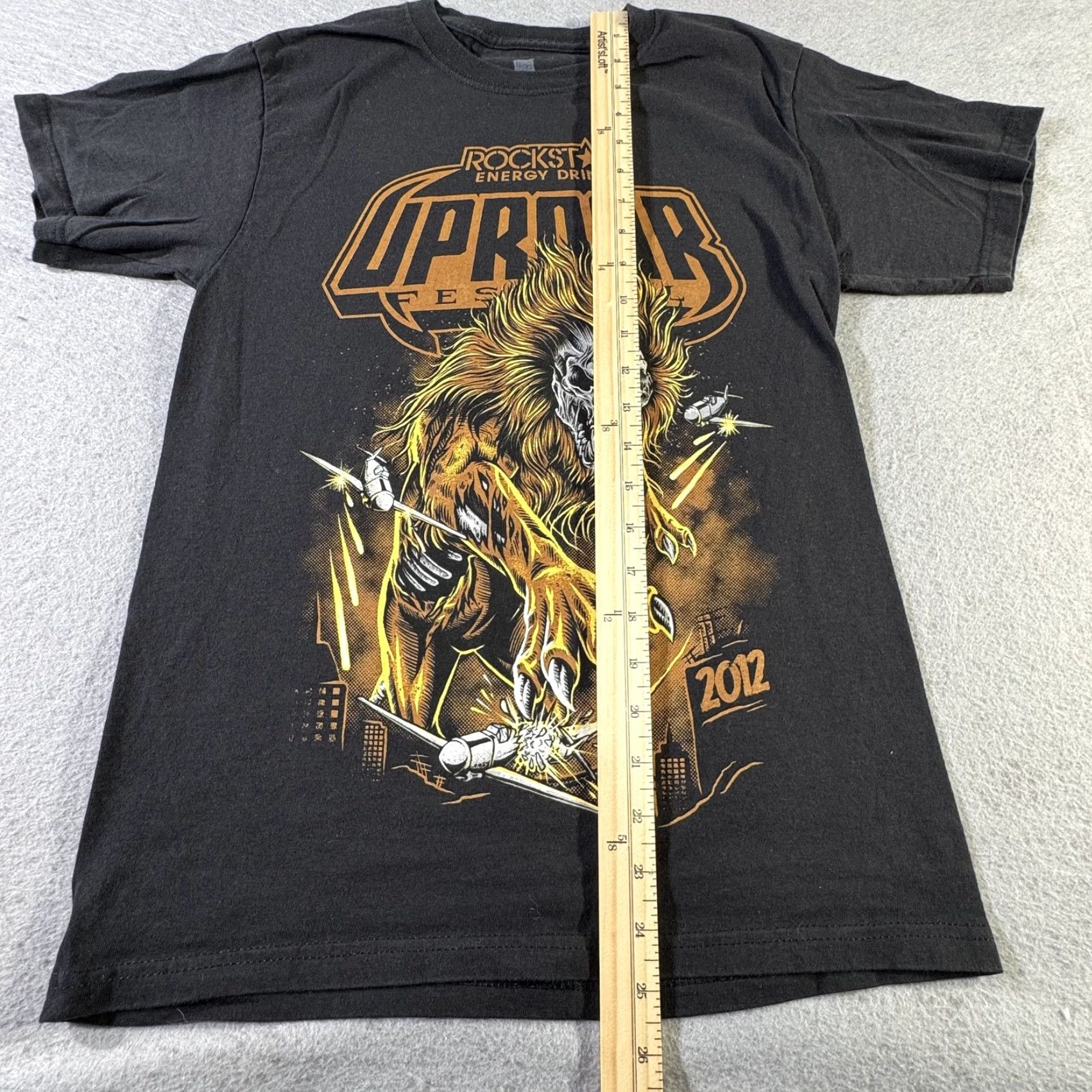 Hanes VINTAGE Rockstar Uproar Festival Shirt Mens Large Black 2012 Concert Tour Band Tee Music Size US L / EU 52-54 / 3 - 7 Thumbnail