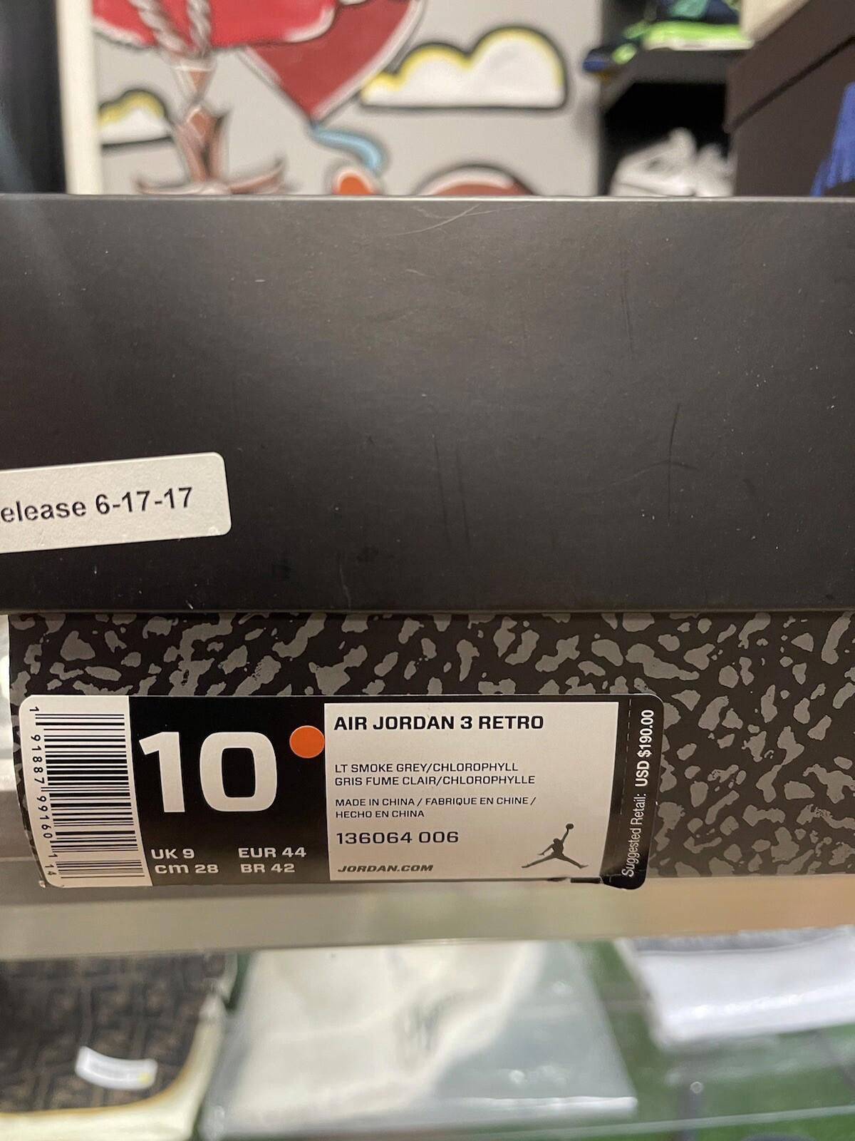 Jordan Brand Size 10 - Nike Air Jordan 3 Retro Chlorophyll 136064-006 OG Size US 10 / EU 43 - 11 Thumbnail