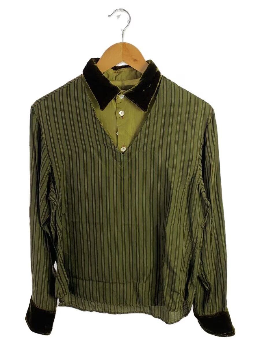 Yohji Yamamoto Striped Velour Blouse Size L / US 10 / IT 46 - 1 Thumbnail