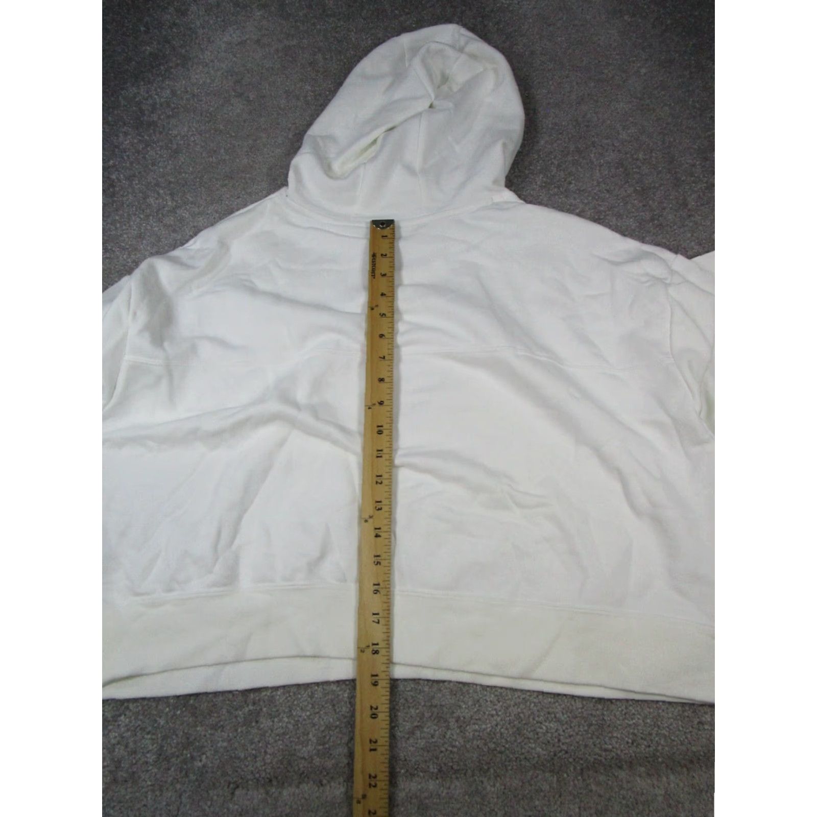 Nike Nike Hoodie Womens XL White Cropped Cotton Pullover Crew Neck Fleece Pullover Activewear Nike Womens XL White Cropped Hoodie Size XL / US 12-14 / IT 48-50 - 7 Thumbnail