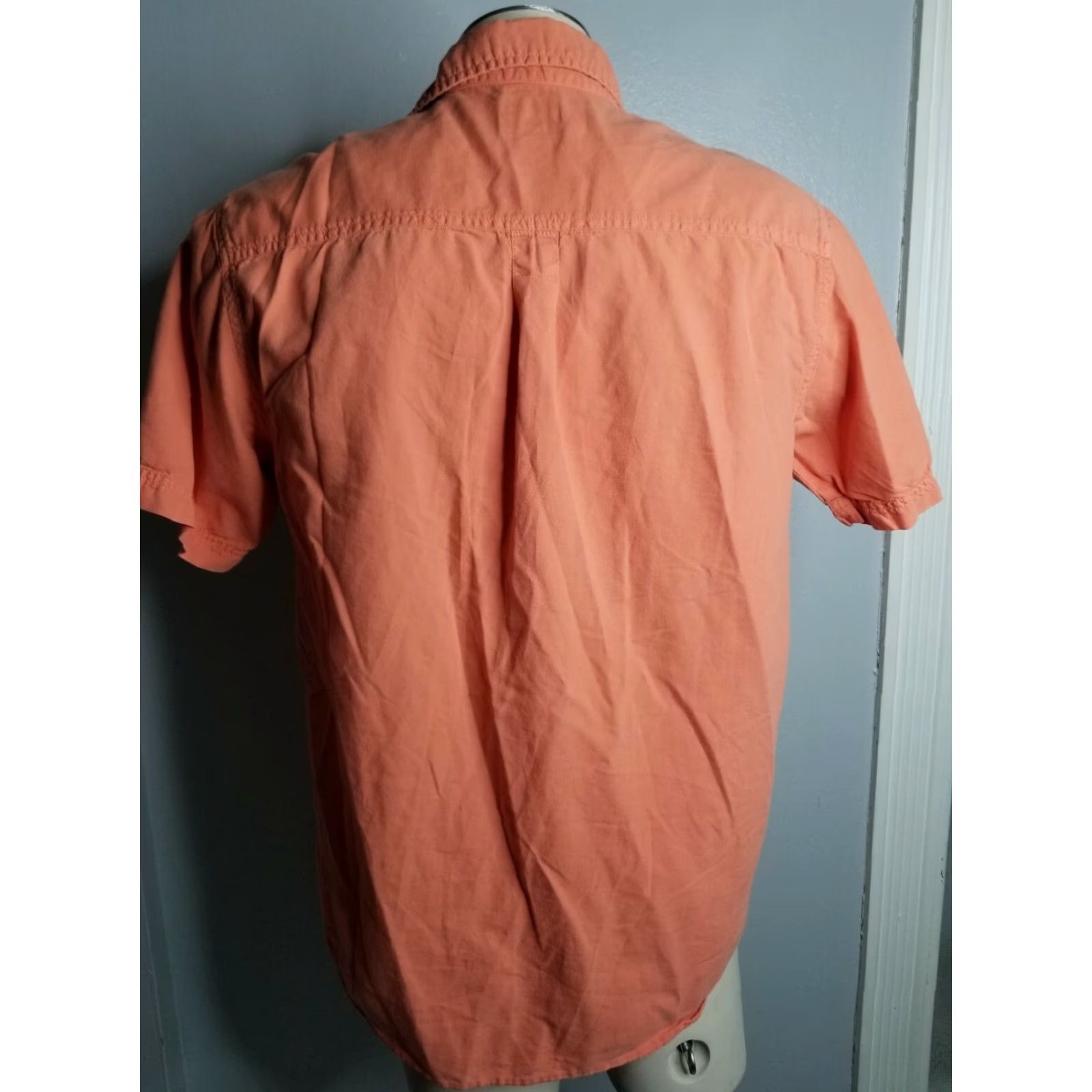 Levi's VINTAGE Levi's Mens M Camp Shirt Short Sleeve Button-Down Orange Classic 90s Mens Shirt Size US M / EU 48-50 / 2 - 2 Thumbnail