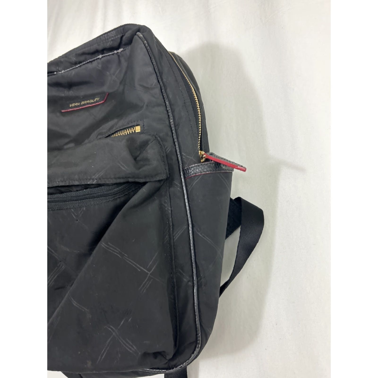 Vera Bradley Vera Bradley Backpack Women School Black 14.5x11.5x5 Polyester Signs Of Wear Women's Backpack Size ONE SIZE - 6 Thumbnail