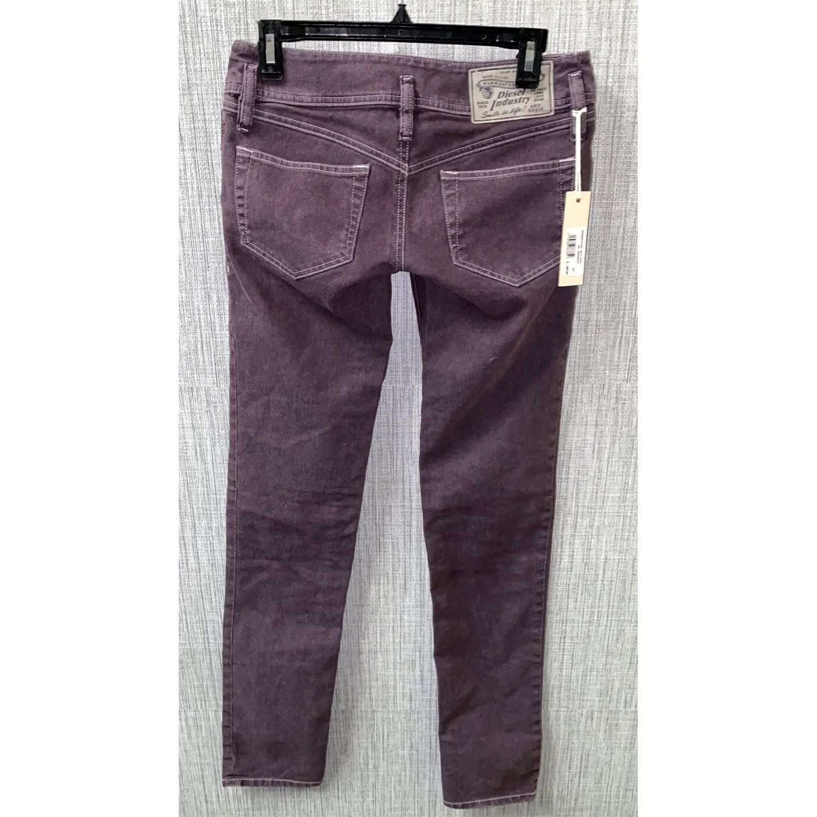 Diesel Diesel Industry Womens Pants Zip Fly Purple Maroon 27 X 34.5 NWT - Casual, Cotton Blend, Flat Front, Regular, Womens Size 27" / US 4 / IT 40 - 4 Thumbnail