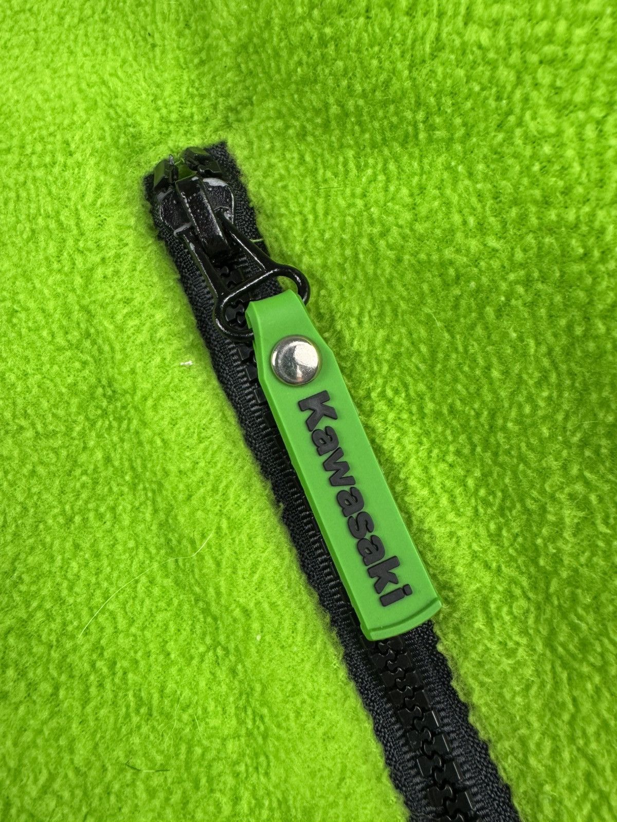 Vintage Vintage 90s Kawasaki racing style sherpa fleece jacket Size L / US 10 / IT 46 - 13 Thumbnail