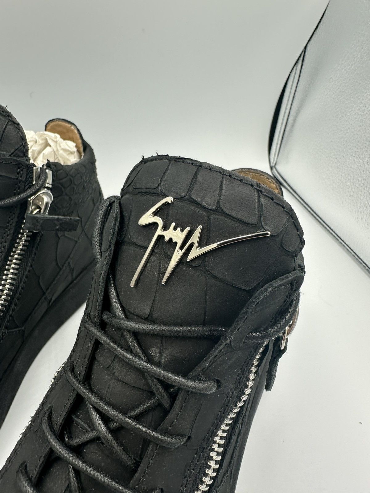Giuseppe Zanotti Giuseppe Zanotti Hightop Croc Print Sneakers Size US 7.5 / EU 40-41 - 10 Thumbnail