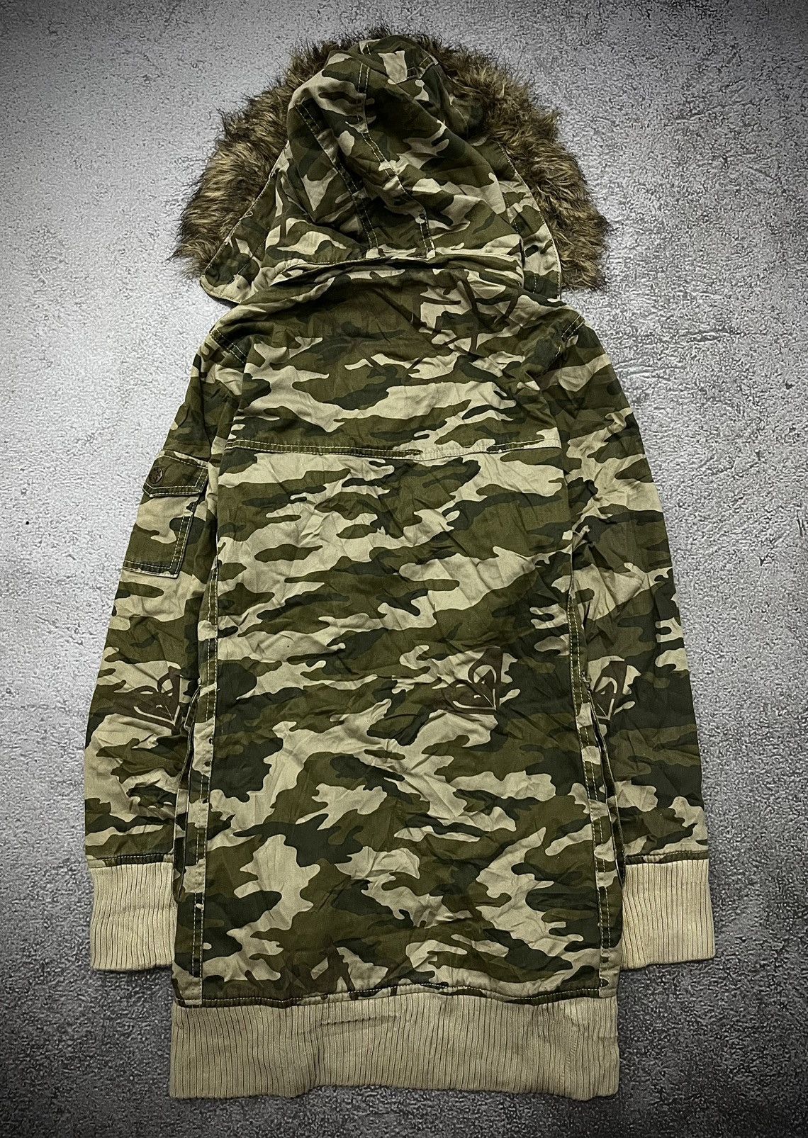 Japanese Brand 2000s Roxy Camo Hood Fur Jacket GOA Style Size US M / EU 48-50 / 2 - 5 Thumbnail