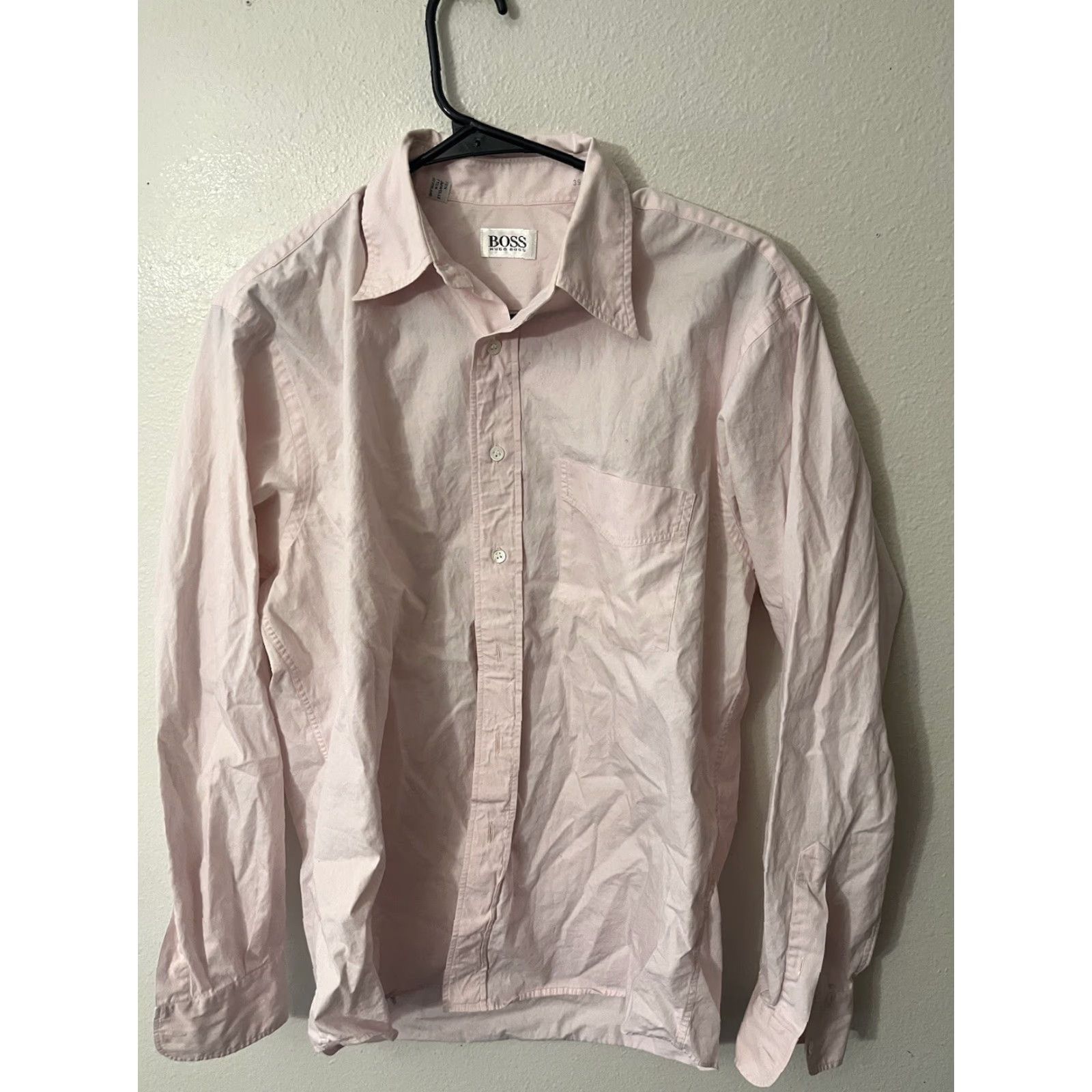 Hugo Boss VINTAGE HUGO BOSS Men Formal Shirt Size M Pink Solid Button-Up Collared Size US M / EU 48-50 / 2 - 2 Thumbnail