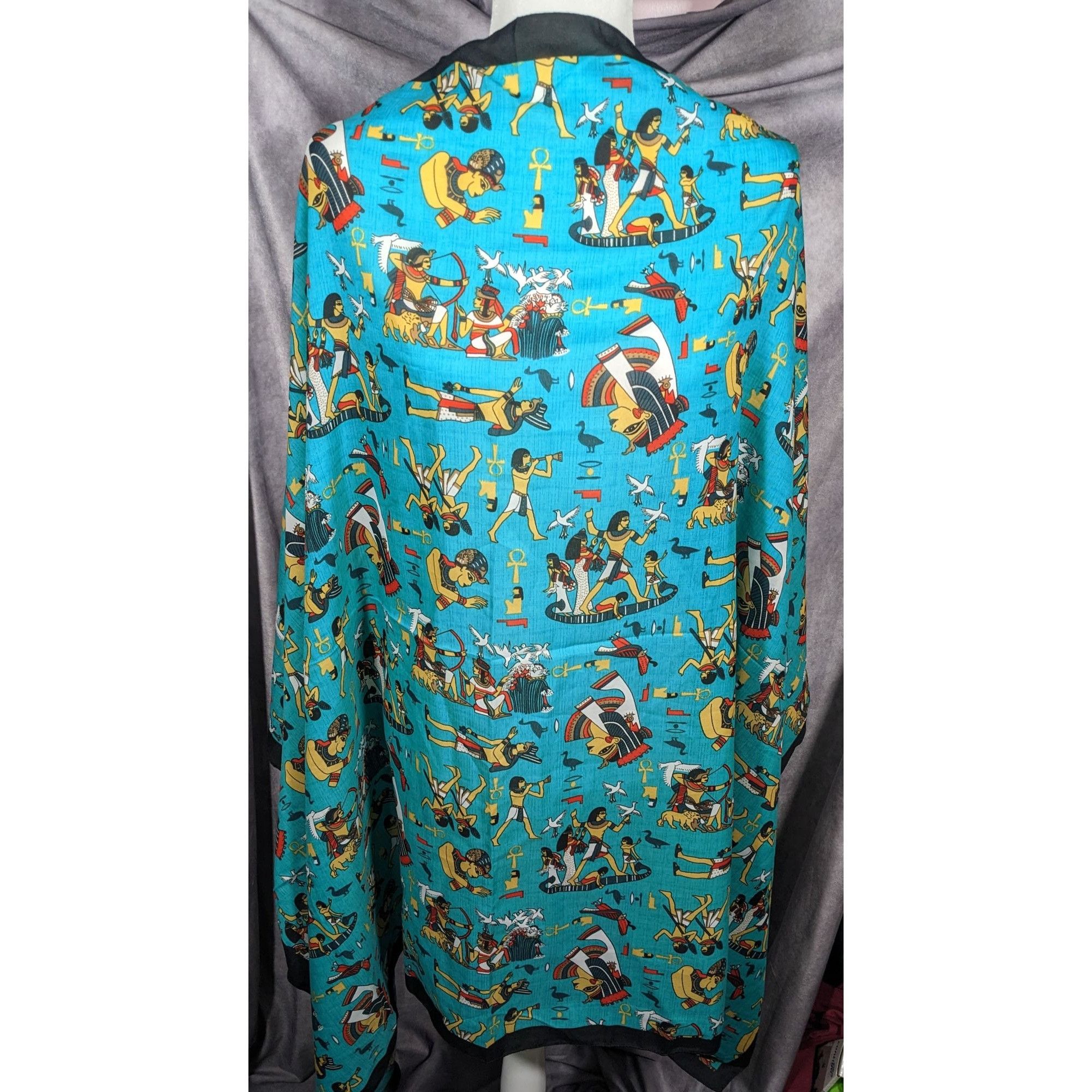 Other Vintage Teal Egyptian Souvenir Ehab Scarf Size ONE SIZE - 8 Thumbnail