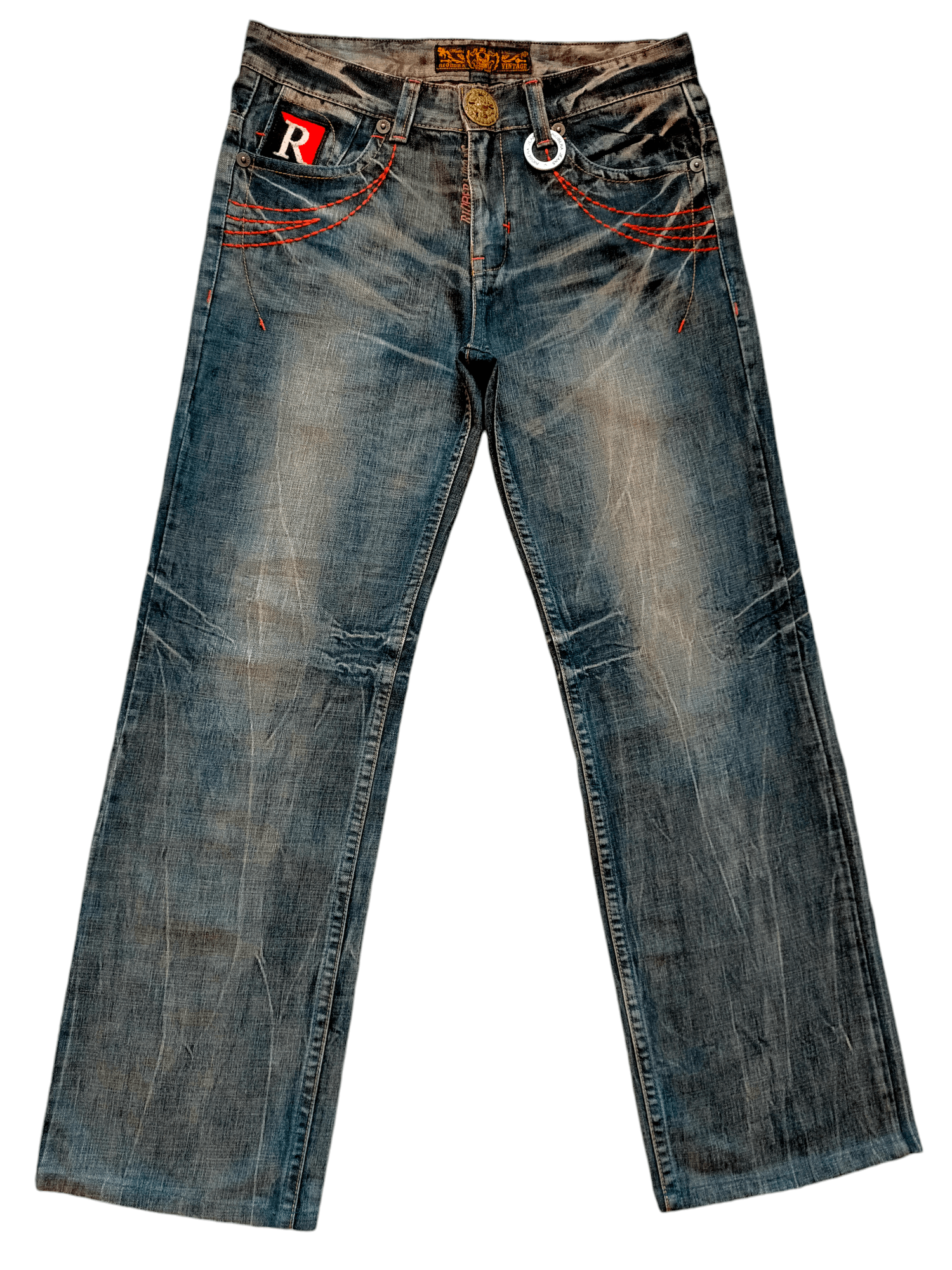 Hysteric Glamour Riobera Jeans Embroidered Rare Design Denim Pants Size US 33 - 2 Thumbnail