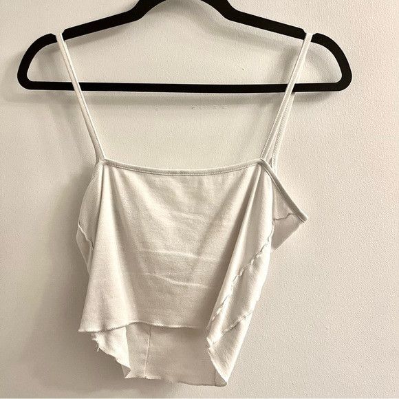 H&M (M) Lettuce Trim Romantic White Crop Top Size M / US 6-8 / IT 42-44 - 2 Thumbnail